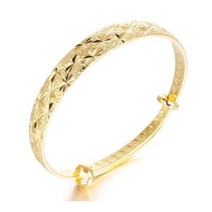 18k diamond cut bangle bracelet